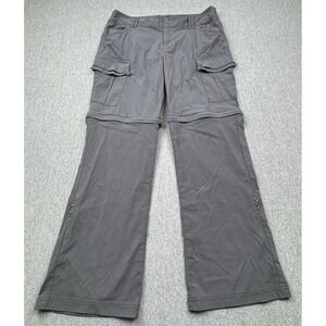 prAna Pants Sage Convertible Women's Sz‎ 8 Gray Cargo Hiking W4SASH115 Roll Up